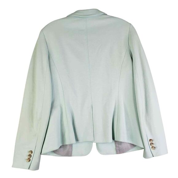 Talbots Blazer Jacket Womens Size 10 Stretch Knit Button Mint Green Lined - Picture 3 of 8